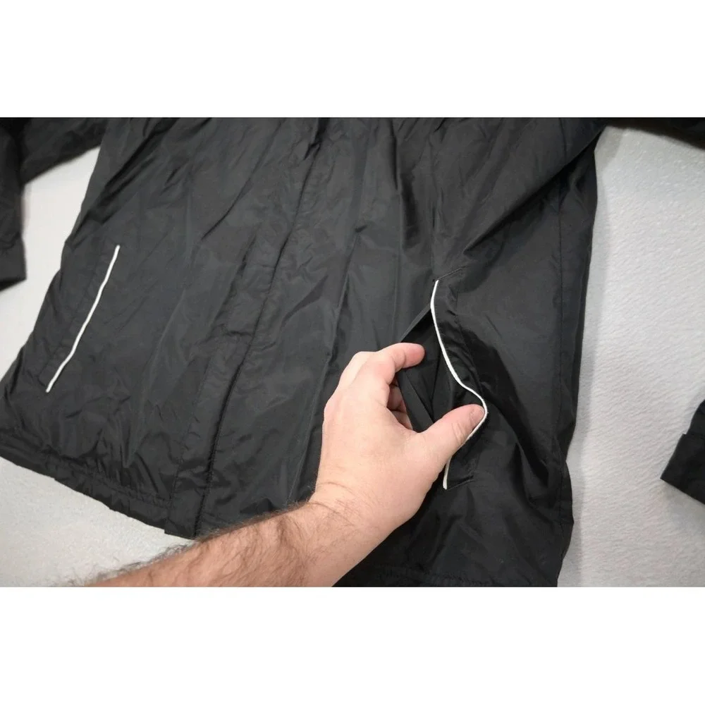 Adidas Track Jacket Dark Blue Striped Performance Full Zip Athletic Mens Large‎